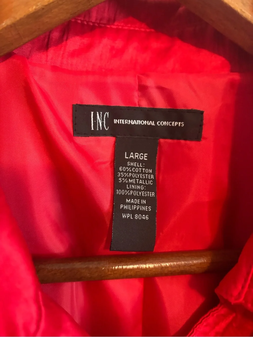 INC International Concepts Bright Red Lipstick Long Sleeve Belted Trench Coat